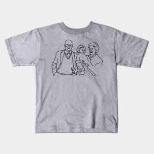 Minimal Portrait of the Artist and Grandparents Kids T-Shirt